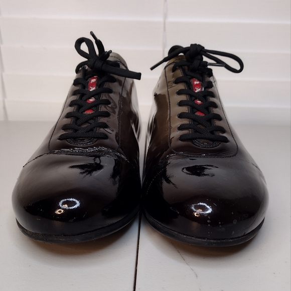 Prada Vintage Men's Ombre Patent Leather Lace Up Golf Athletic Sneakers Size 8 - Picture 5 of 15